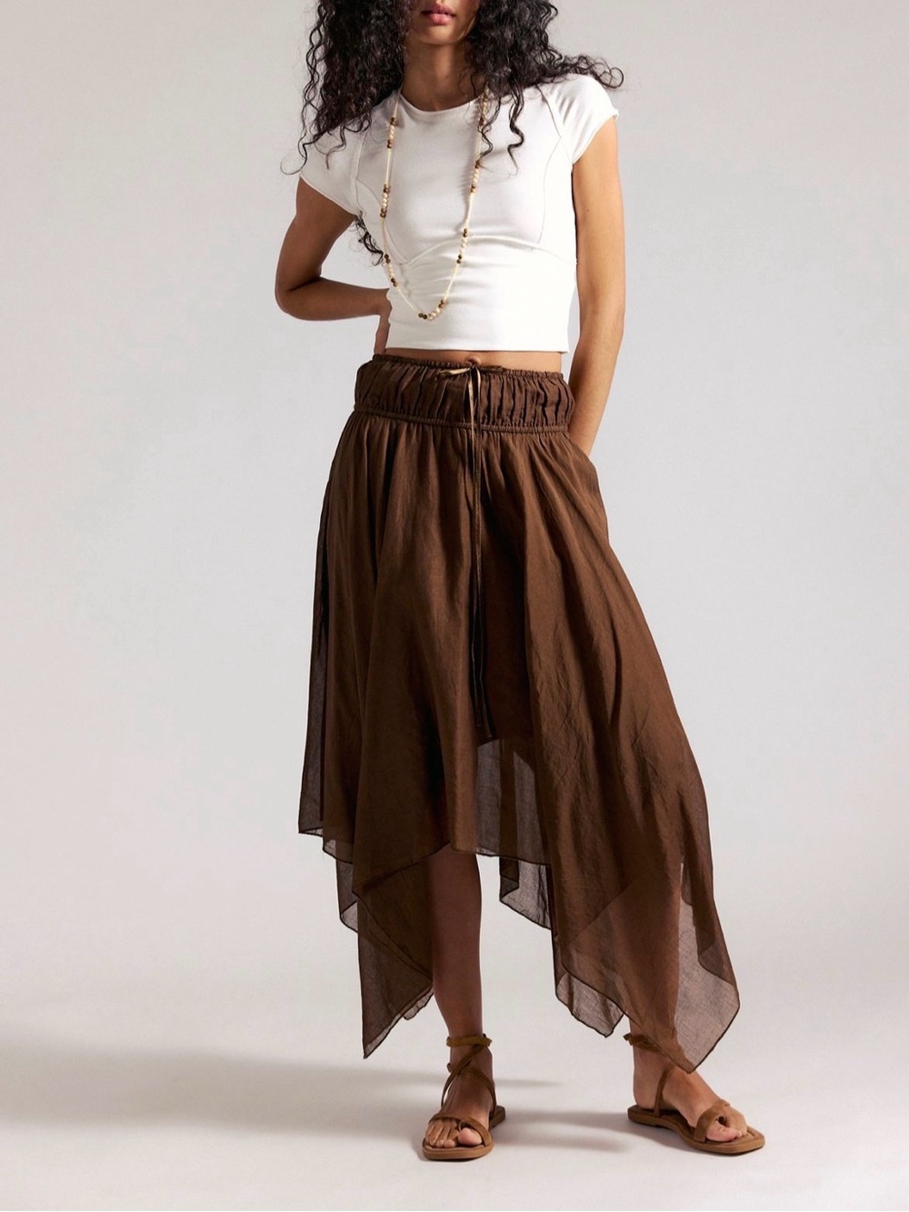 Free People One Kaia Solid Asymmetrical skirt Sz S